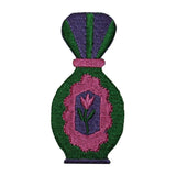 ID 7644 Green Flower Perfume Bottle Patch Make Up Embroidered Iron On Applique