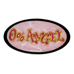 Pink 0% Angel Holographic Patch Girls Badge Biker Embroidered Iron On Applique