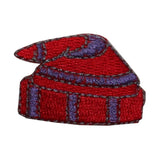ID 7653 Red Striped Winter Hat Patch Stocking Cap Embroidered Iron On Applique