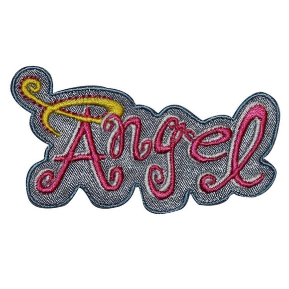 Angel Name Tag Halo Patch Girls Badge Saying Sign Embroidered Iron On Applique