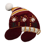 ID 7663 Fuzzy Ski Hat Patch Snow Winter Cap Flaps Embroidered Iron On Applique