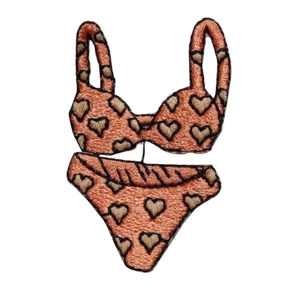 ID 7746 Pink Heart Bikini Patch Swim Suit Fashion Embroidered Iron On Applique