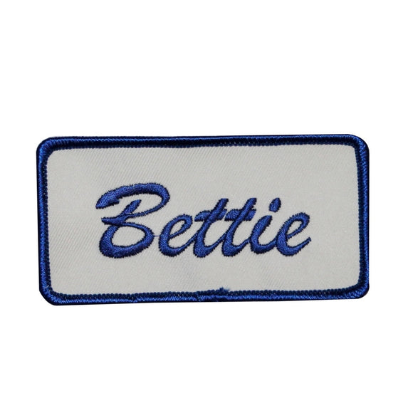 Bettie Name Tag Patch Identification ID Badge Embroidered Iron On Applique