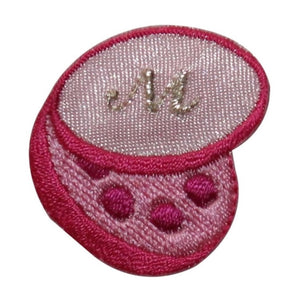 ID 7675 Pink Compact Mirror Patch Make Up Fashion Embroidered Iron On Applique