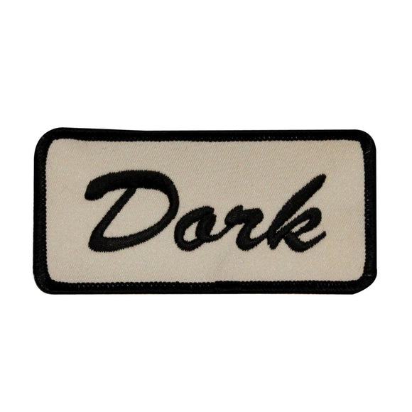 Dork Name Tag Patch Badge Nerd Symbol Sign Embroidered Iron On Applique