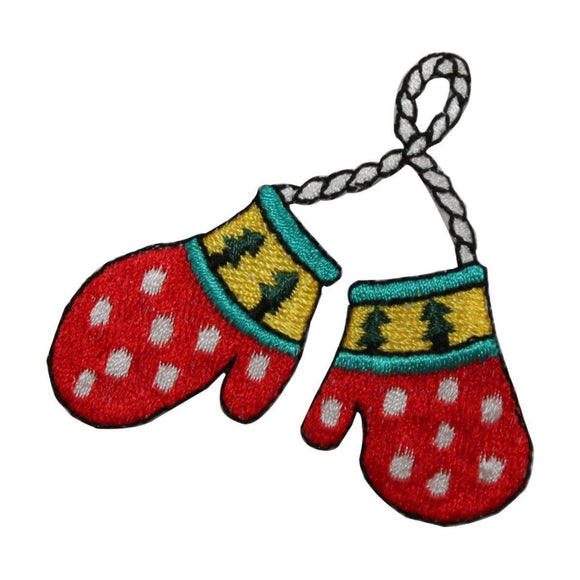 ID 7760 Children's Winter Mittens Patch Glove String Embroidered IronOn Applique
