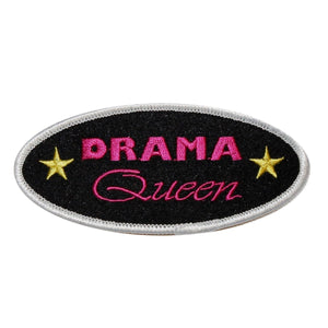 Drama Queen Name Tag Patch Novelty Badge Symbol Embroidered Iron On Applique