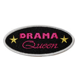 Drama Queen Name Tag Patch Novelty Badge Symbol Embroidered Iron On Applique