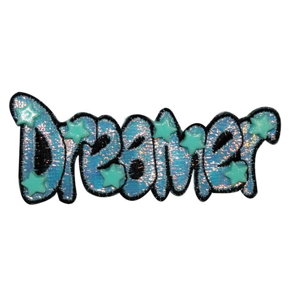 Dreamer Stars Name Tag Patch Shiny Craft Symbol Children Design Sew On Applique