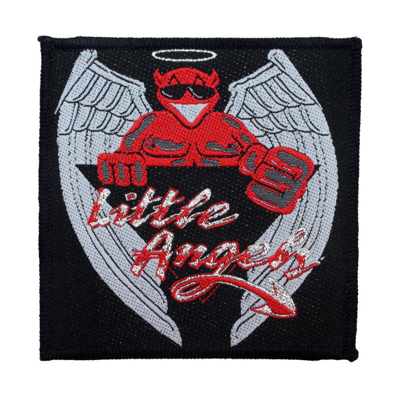Little Angels Demon Mascot Patch Hard Rock Band Music Woven Sew On Applique