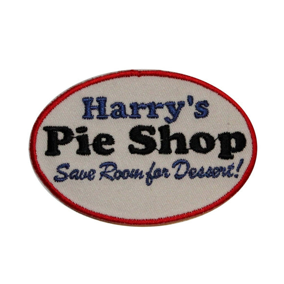 Harrys Pie Shop Name Tag Patch Novelty Gag Badge Embroidered Iron On Applique