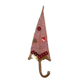 ID 7806 Pink Sequin Umbrella Patch Rain Parasol Embroidered Iron On Applique