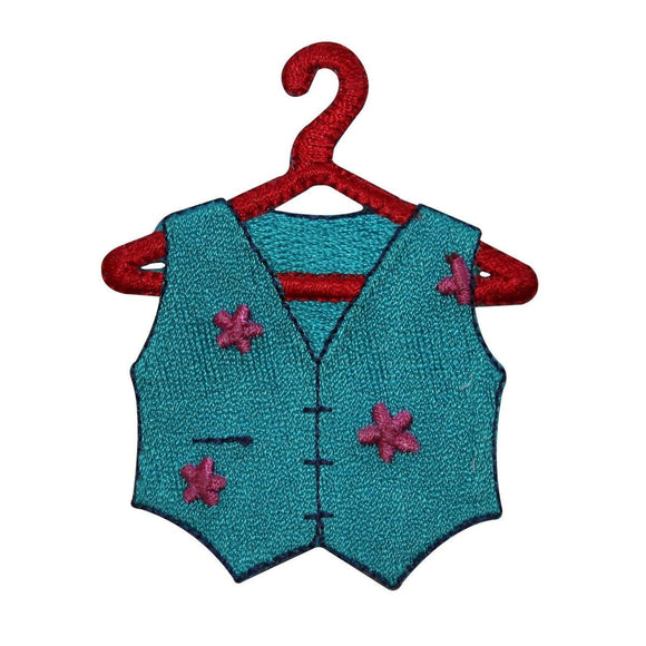 ID 7851 Flower Vest On Hanger Patch Clothing Fashion Embroidered IronOn Applique
