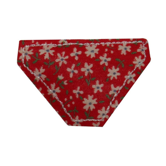 ID 7857 Red Flower Bikini Bottom Patch Swim Suit Embroidered Iron On Applique