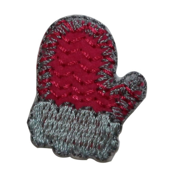 ID 7903 Lot of 3 Tiny Winter Mitten Patch Glove Snow Embroidered IronOn Applique