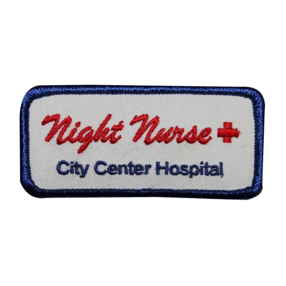 Night Nurse Name Tag Patch City Hospital Badge Embroidered Iron On Applique