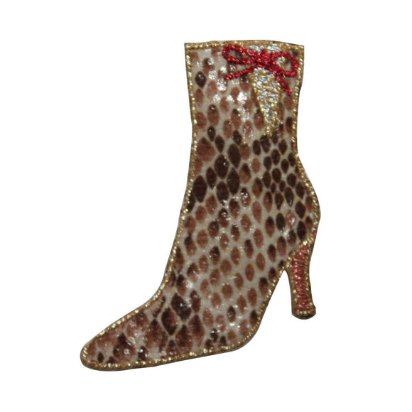 ID 7918 Snake Skin Boot Patch High Heel Fashion Shoe Embroidered IronOn Applique