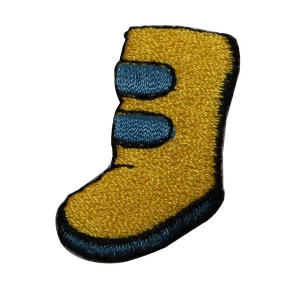 ID 7926 Yellow Rain Boot Patch Children Galoshes Embroidered Iron On Applique