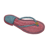 ID 7936 Beach Flip Flop Patch Thong Shoe Fashion Embroidered Iron On Applique