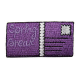 ID 7961 Spring Break Postcard Patch Mail Vacation Embroidered Iron On Applique