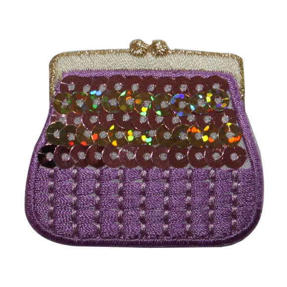 ID 8308 Sequin Coin Purse Patch Hand Bag Fashion Embroidered Iron On Applique