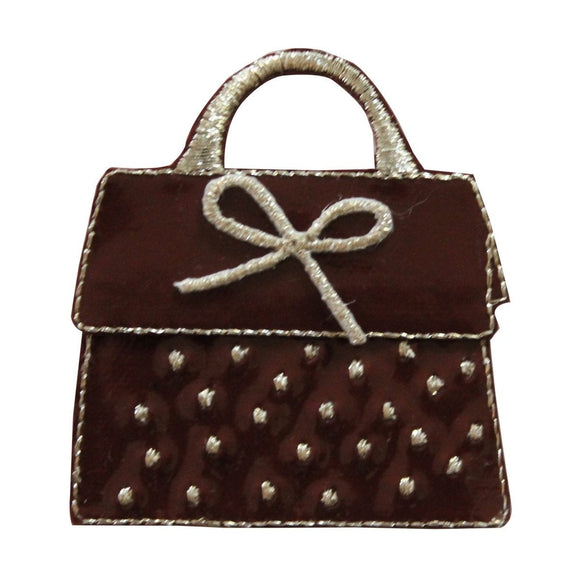 ID 8334 Spotted Bow Purse Patch Vinyl Bag Fashion Embroidered Iron On Applique