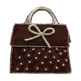 ID 8334 Spotted Bow Purse Patch Vinyl Bag Fashion Embroidered Iron On Applique