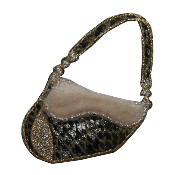 ID 8337 Fluffy Snakeskin Purse Patch Handbag Fashion Embroidered IronOn Applique