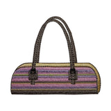 ID 7997 Striped Beach Bag Patch Carry Luggage Purse Embroidered Iron On Applique