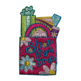 ID 8406 Shop Til You Drop Bag Patch Package Fashion Embroidered Iron On Applique