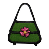 ID 8409 Felt Flower Purse Patch Hand Bag Fashion Embroidered Iron On Applique
