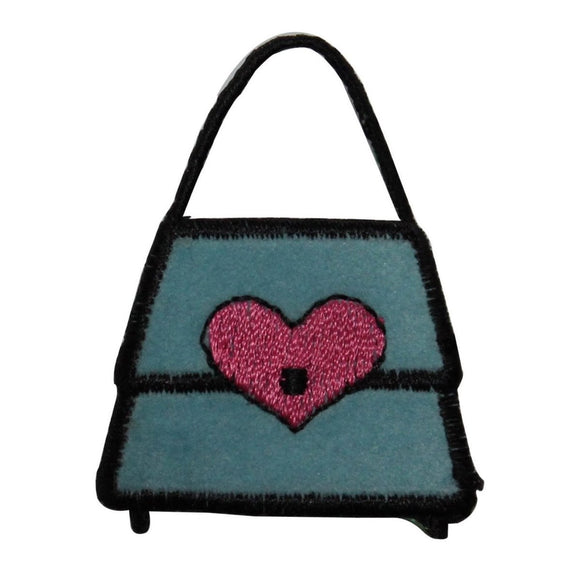 ID 8411 Felt Heart Purse Patch Love Bag Fashion Embroidered Iron On Applique