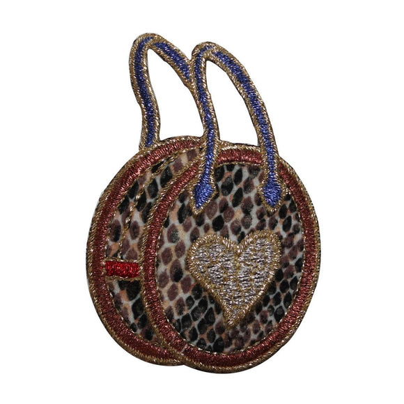 ID 8365 Snakeskin Heart Bag Patch Purse Fashion Embroidered Iron On Applique