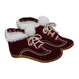 ID 8425 Fuzzy Winter Shoes Patch Snow Boot Fashion Embroidered Iron On Applique