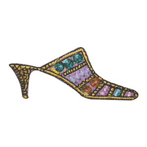 ID 8451 Sequin Stiletto Shoe Patch High Heel Fashion Embroidered IronOn Applique