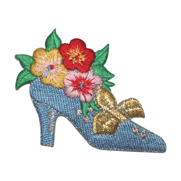 ID 8455 Fancy Flower Shoe Patch Heel Craft Fashion Embroidered Iron On Applique