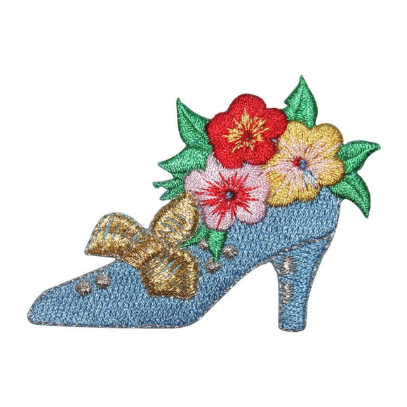 ID 8456 Fancy Flower Shoe Patch Heel Craft Fashion Embroidered Iron On Applique