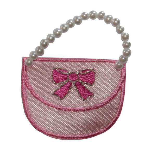ID 8398 Purse With Bead Chain Patch Ladies Fashion Embroidered Iron On Applique