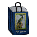 ID 8400 Von Maur Peacock Shopping Bag Patch Fashion Embroidered Iron On Applique