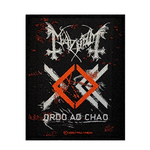 Mayhem Ordo Ad Chao Album Art Patch Black Metal Music Band Woven Sew On Applique