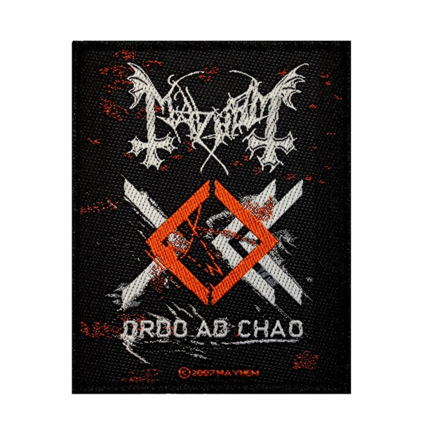 Mayhem Ordo Ad Chao Album Art Patch Black Metal Music Band Woven