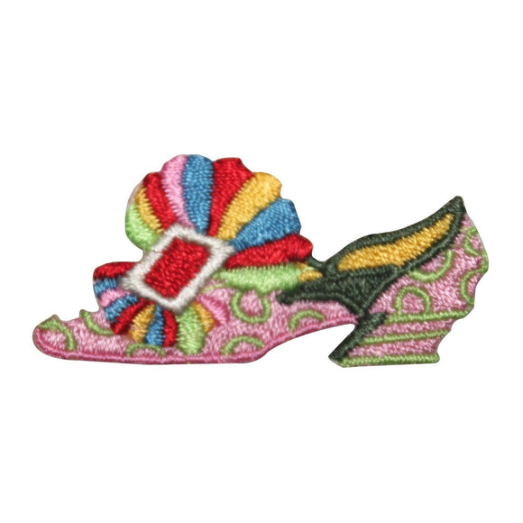 ID 8468 Rainbow Bow Ladies Shoe Patch Clown Fashion Embroidered Iron On Applique