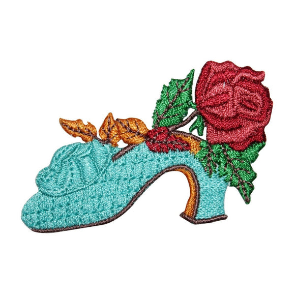 ID 8479 Ladies Floral Shoe Patch High Heel Flower Embroidered Iron On Applique