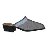 ID 8495 Black Sequin Heel Shoe Patch Slipper Fashion Embroidered IronOn Applique