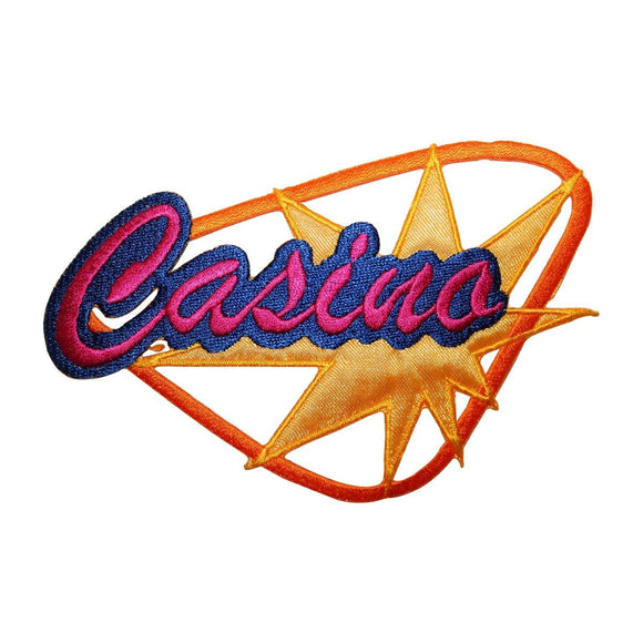 ID 8572 Casino Road Sign Patch Las Vegas Gambling Embroidered Iron On Applique