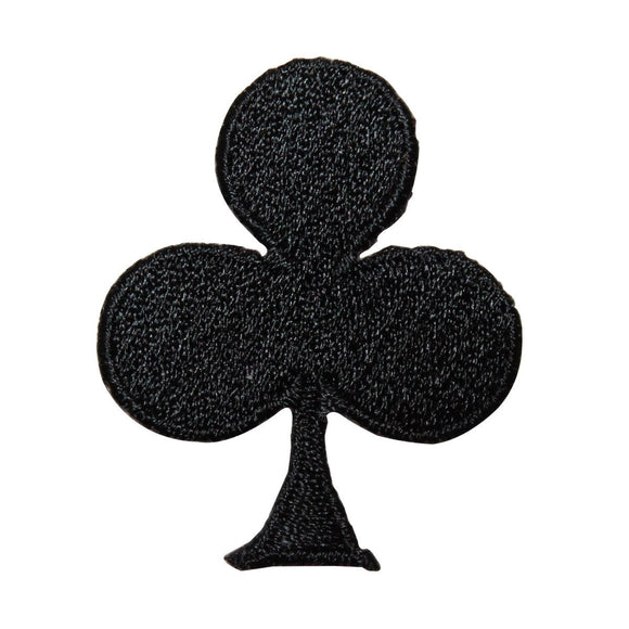ID 8609 Poker Black Club Card Suit Patch Gambling Embroidered Iron On Applique