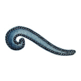 ID 8718 Blue Swirl Design Patch Craft Symbol Shape Embroidered Iron On Applique