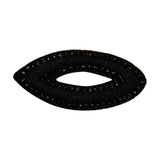 ID 8724 Black Oval Patch Craft Design Loop Shape Embroidered Iron On Applique