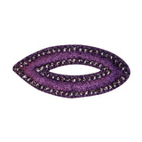 ID 8727 Purple Oval Patch Craft Design Loop Shape Embroidered Iron On Applique