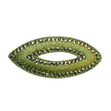 ID 8728 Green Oval Patch Craft Design Loop Shape Embroidered Iron On Applique